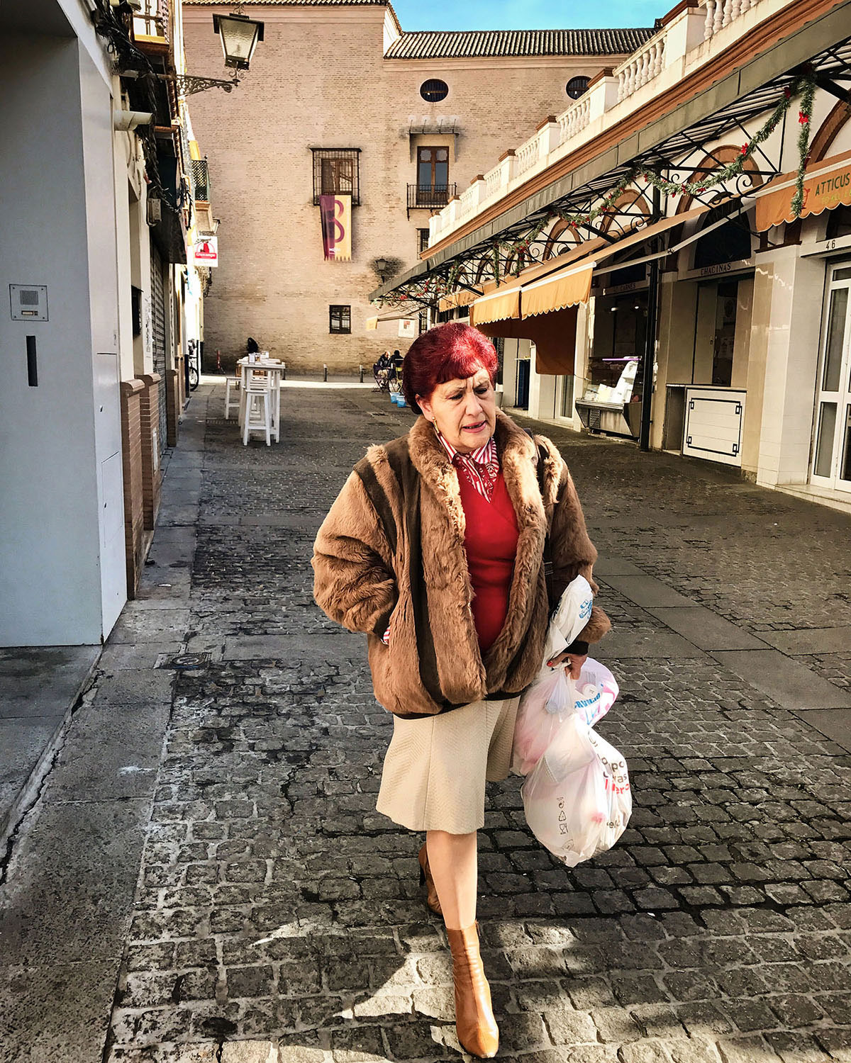 Woman with Red Hair in Barcelona, Spain